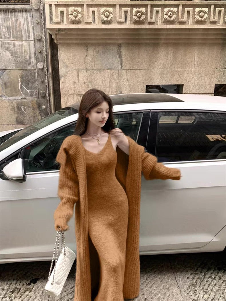 Cloudy Knit Ensemble -Latte Beige