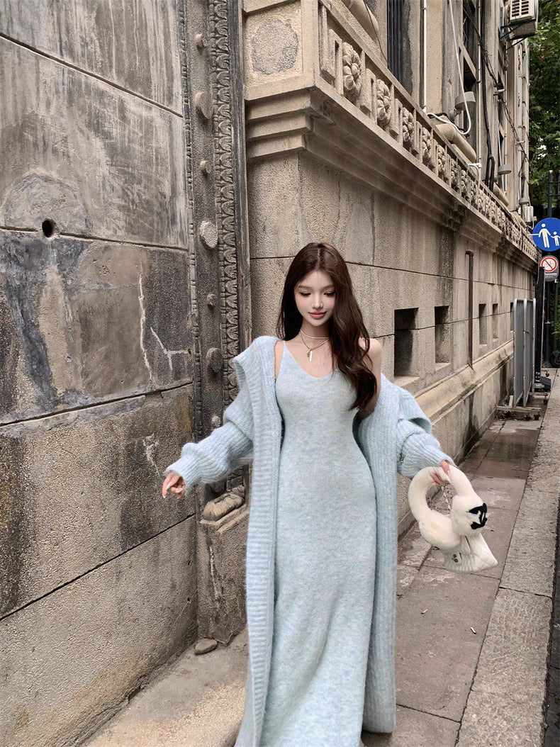 Cloudy Knit Ensemble -Blue Mist