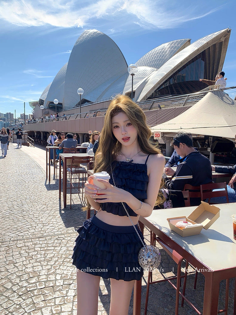 Sugar Ruffle Navy Set