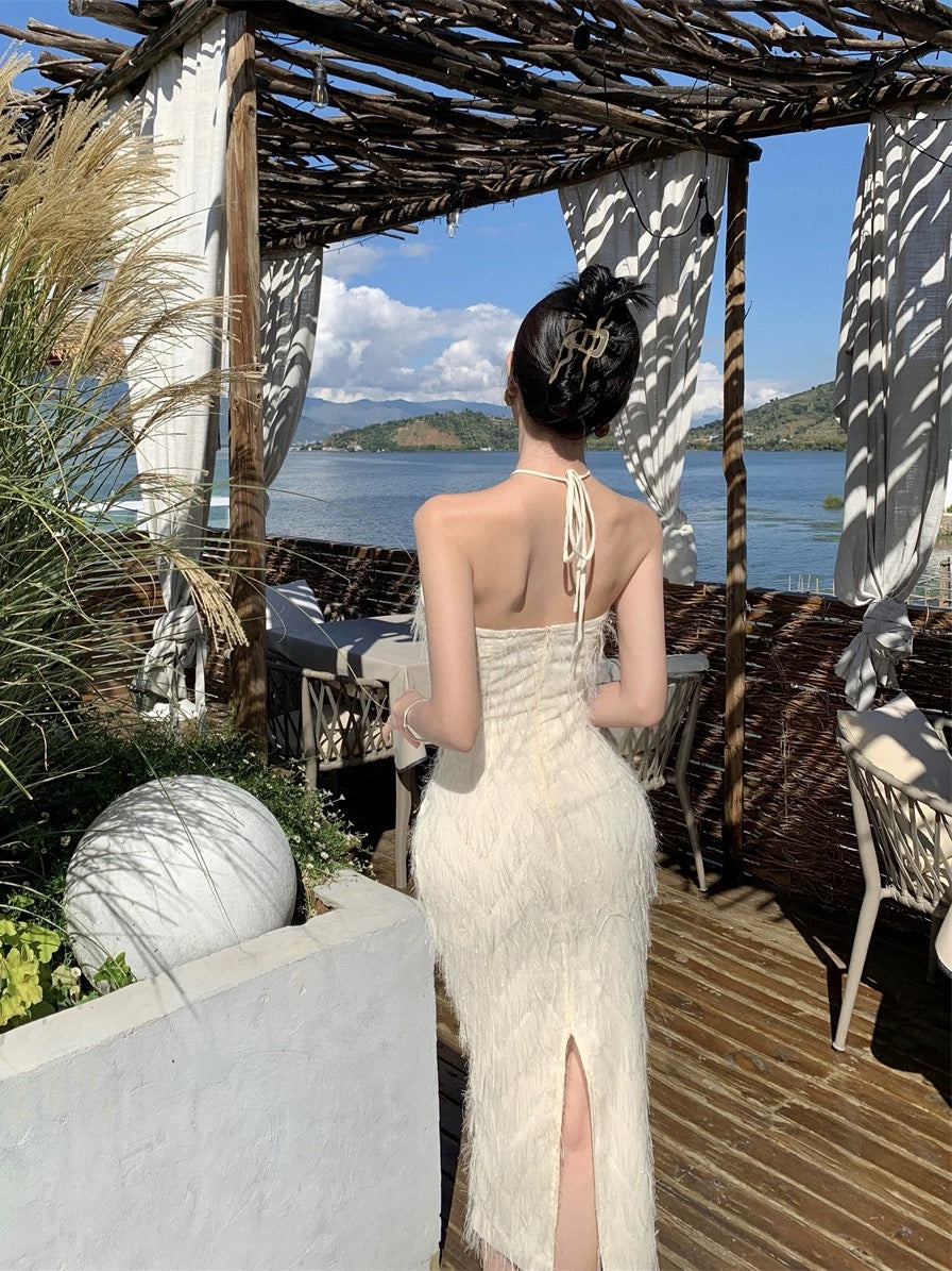 Angel Veil Halter Dress