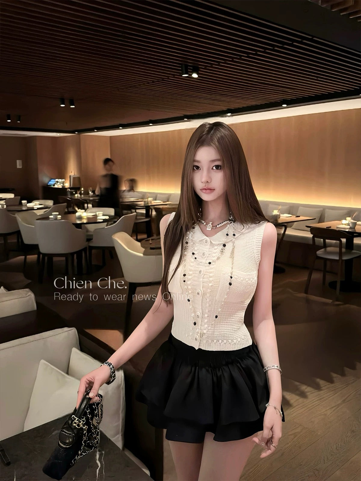 Camellia Pearl Knit Vest