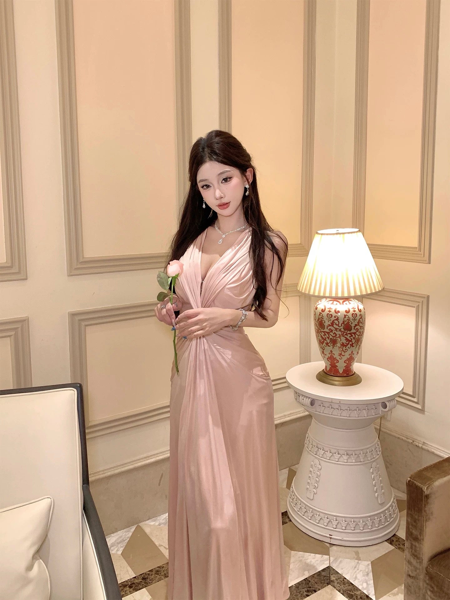 Rose Veil Back Grace Dress