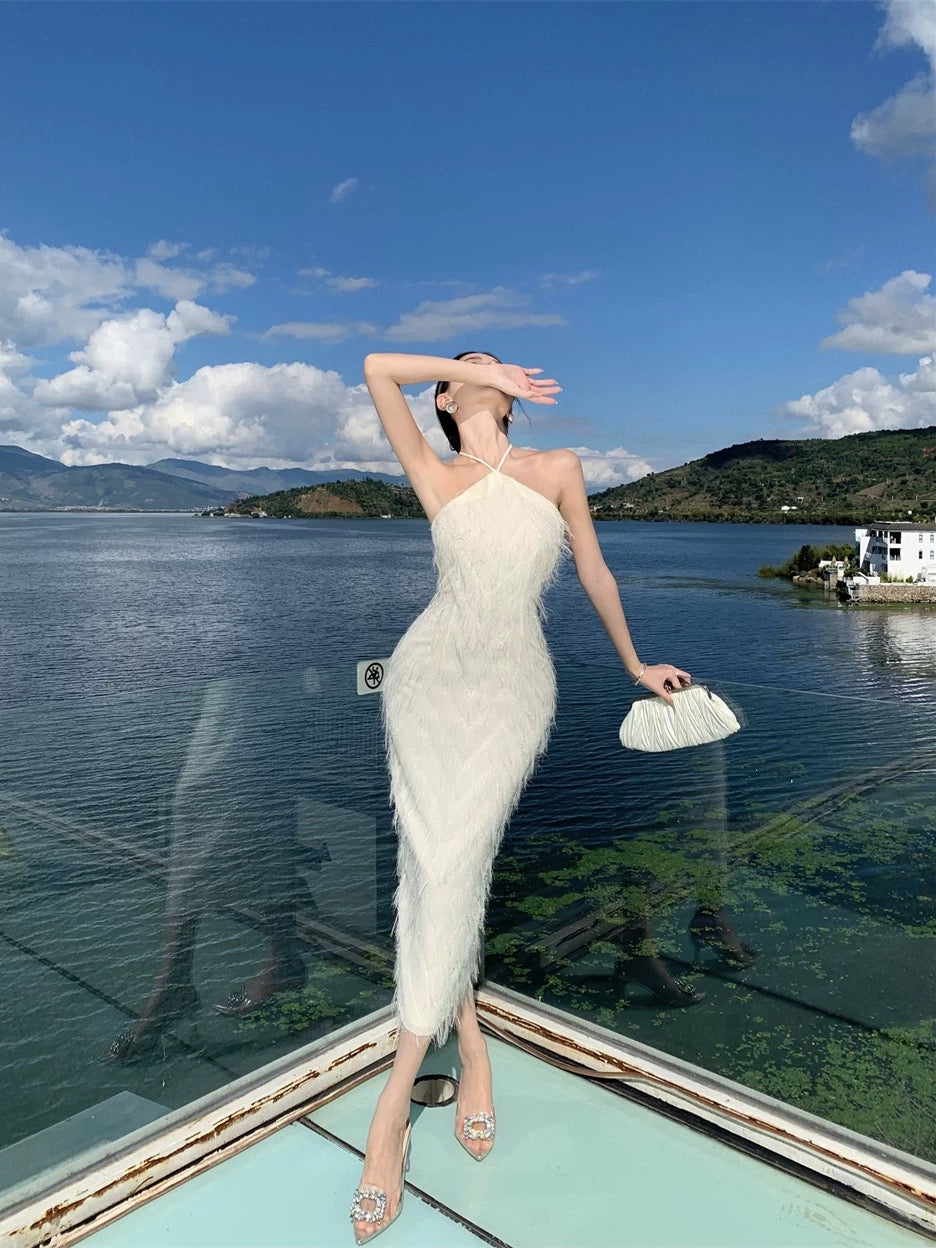 Angel Veil Halter Dress