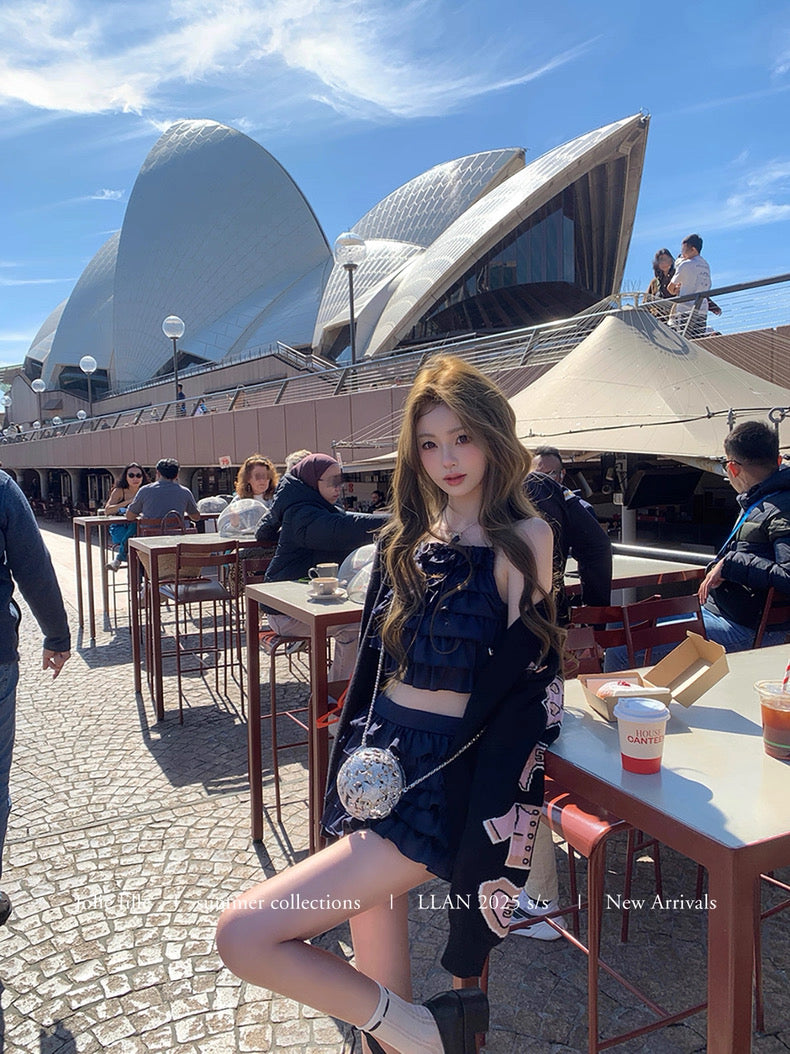 Sugar Ruffle Navy Set