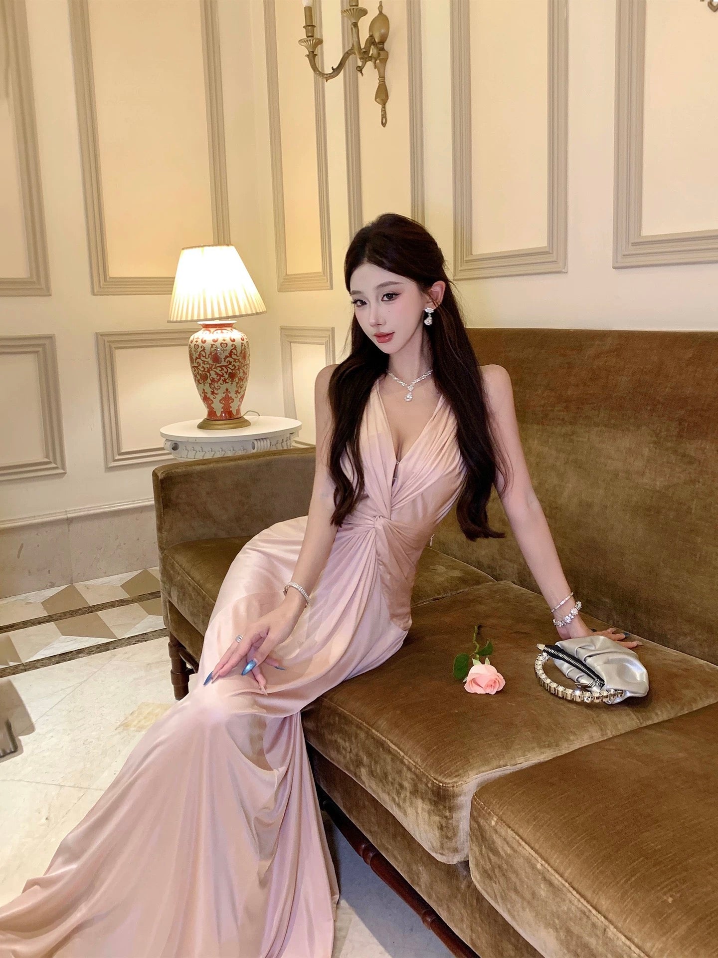 Rose Veil Back Grace Dress