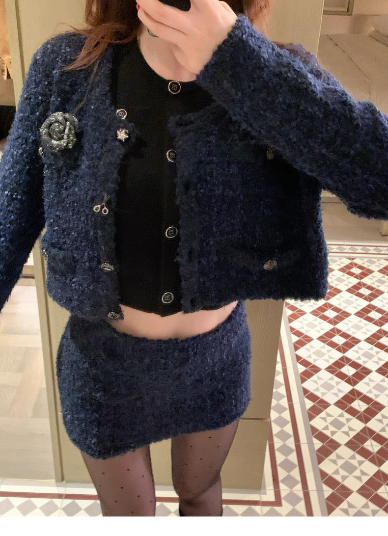 Navy Glow Tweed Set