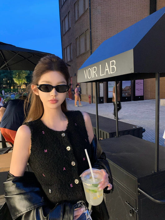 Signature Logo Tweed Vest