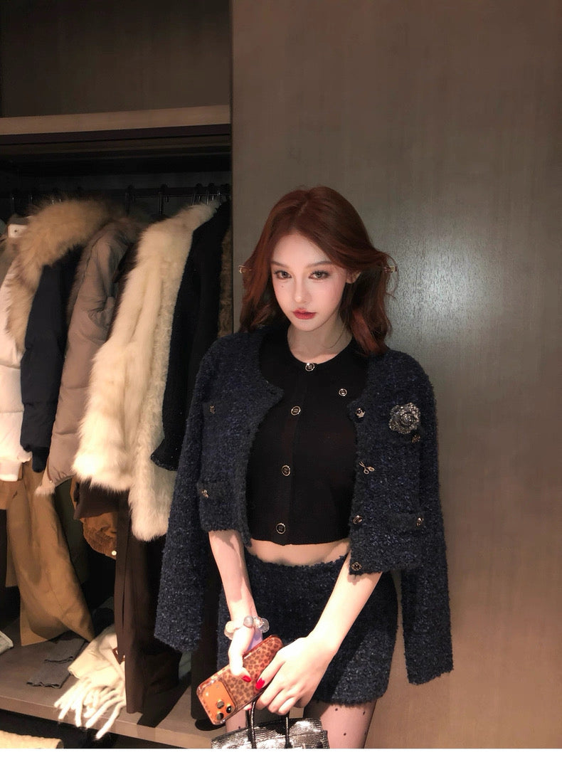 Navy Glow Tweed Set