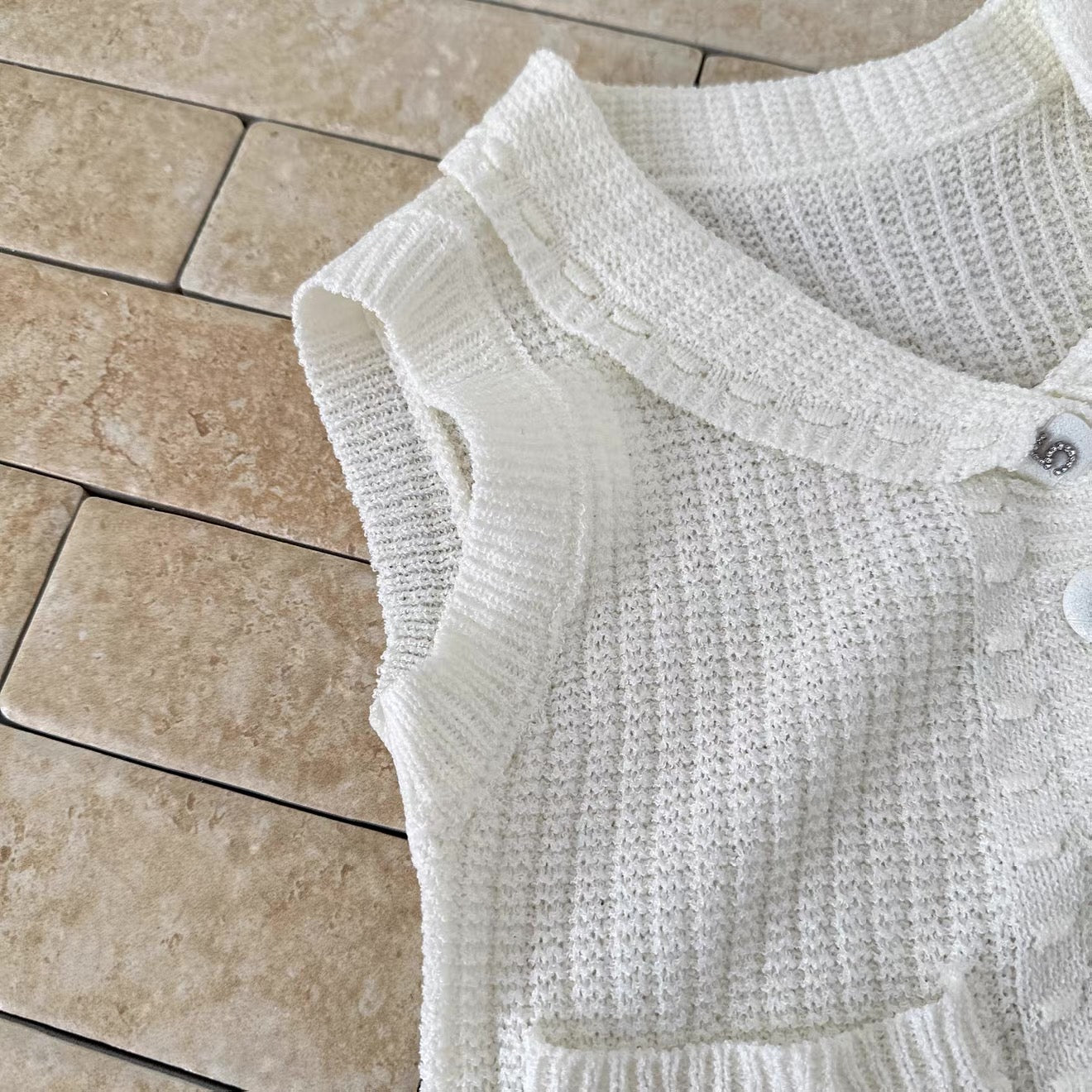 Camellia Pearl Knit Vest
