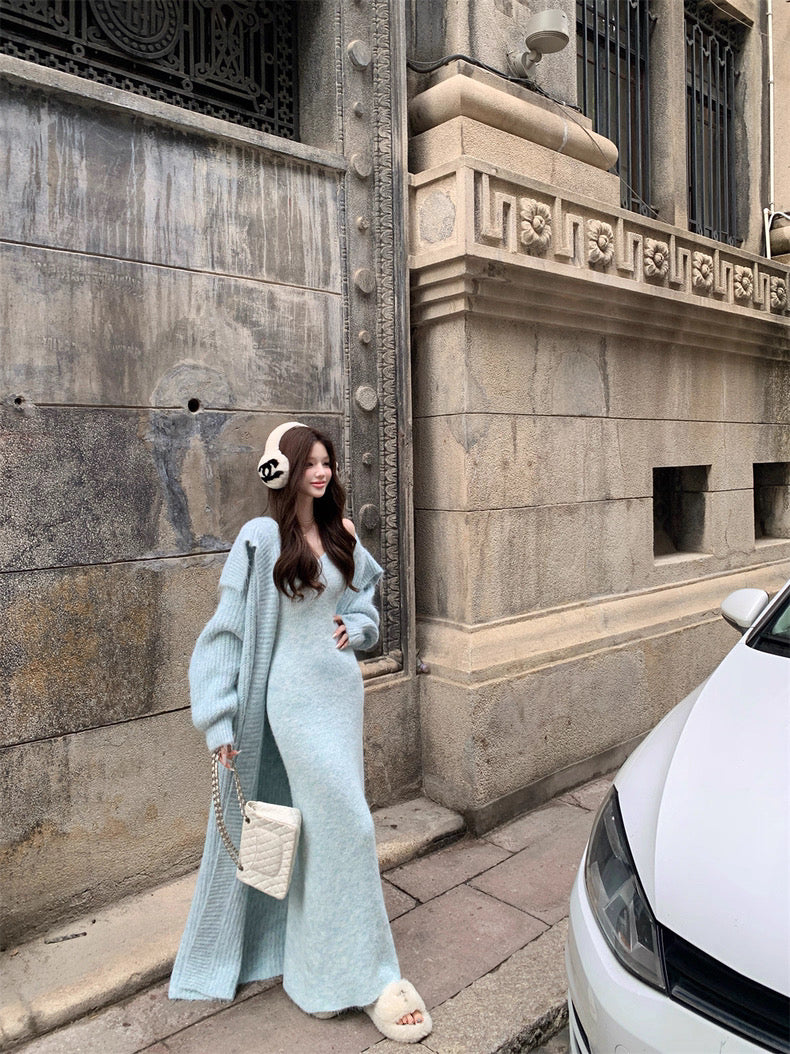 Cloudy Knit Ensemble －Blue Mist