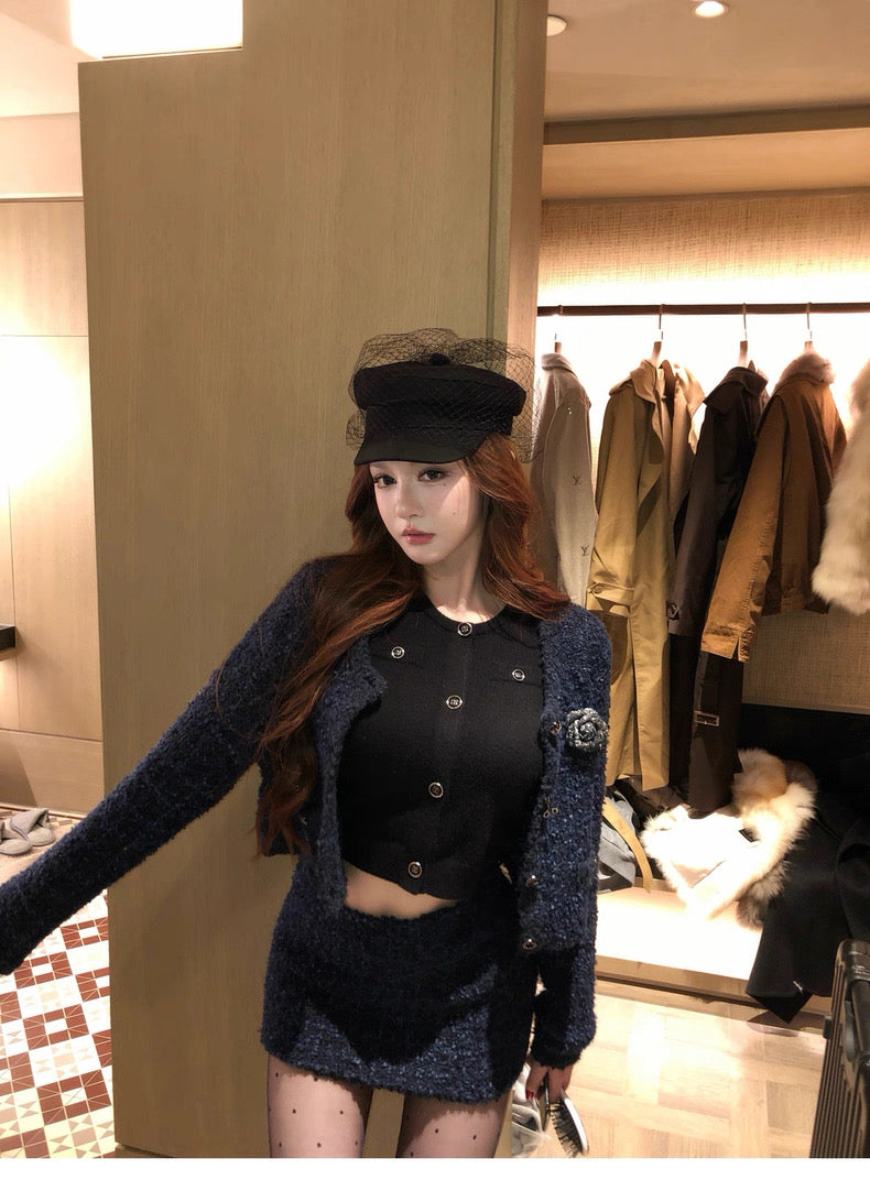 Navy Glow Tweed Set