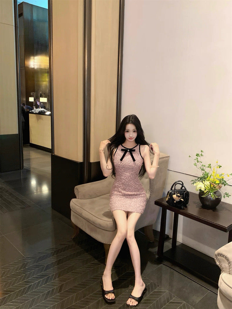Petite Rosé Tweed Dress