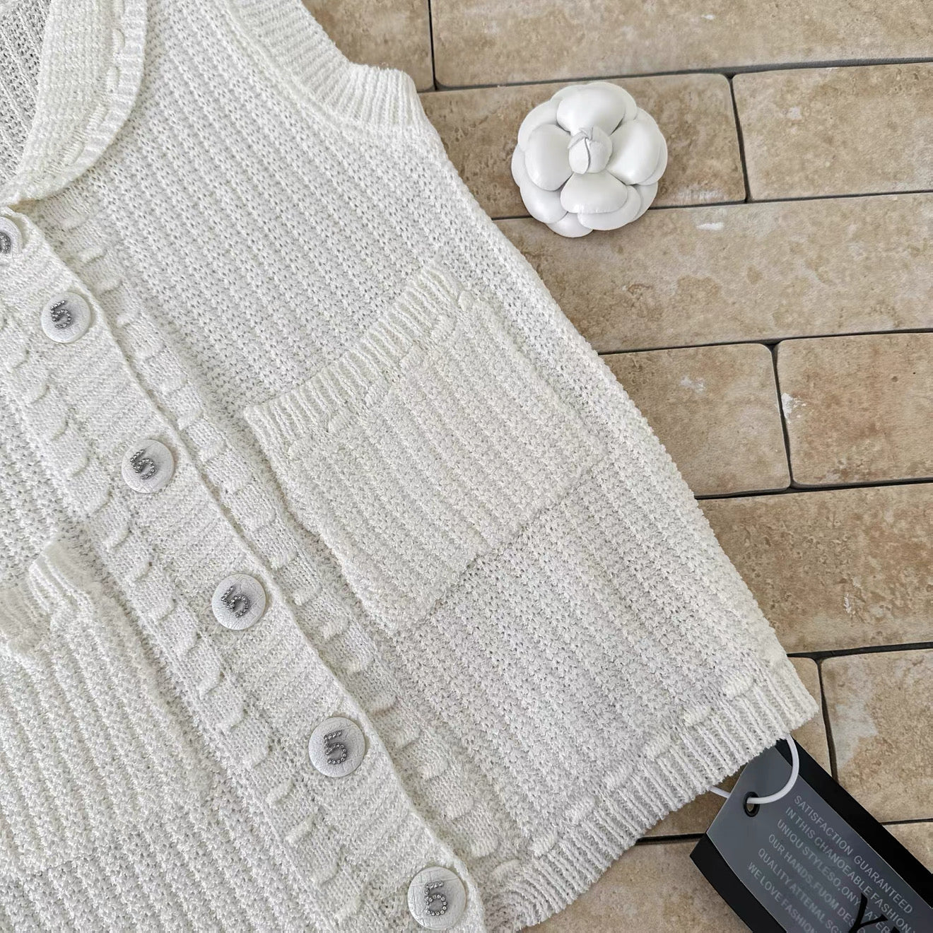 Camellia Pearl Knit Vest