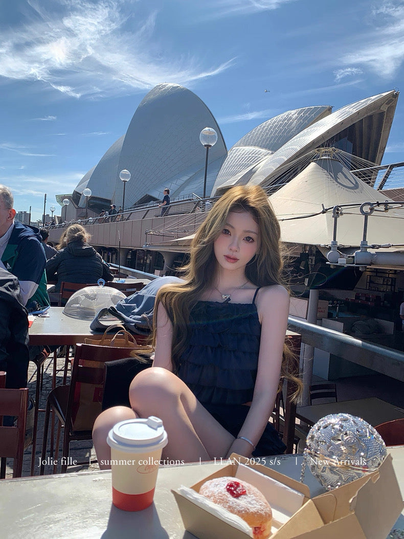 Sugar Ruffle Navy Set