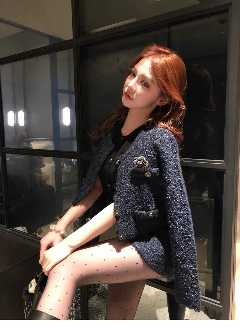 Navy Glow Tweed Set