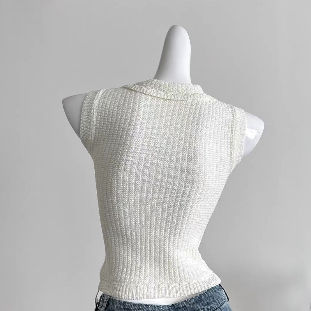 Camellia Pearl Knit Vest