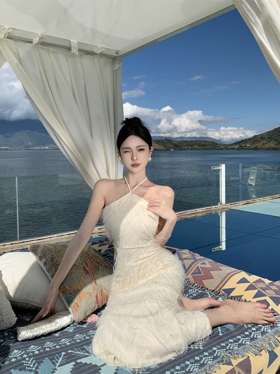 Angel Veil Halter Dress