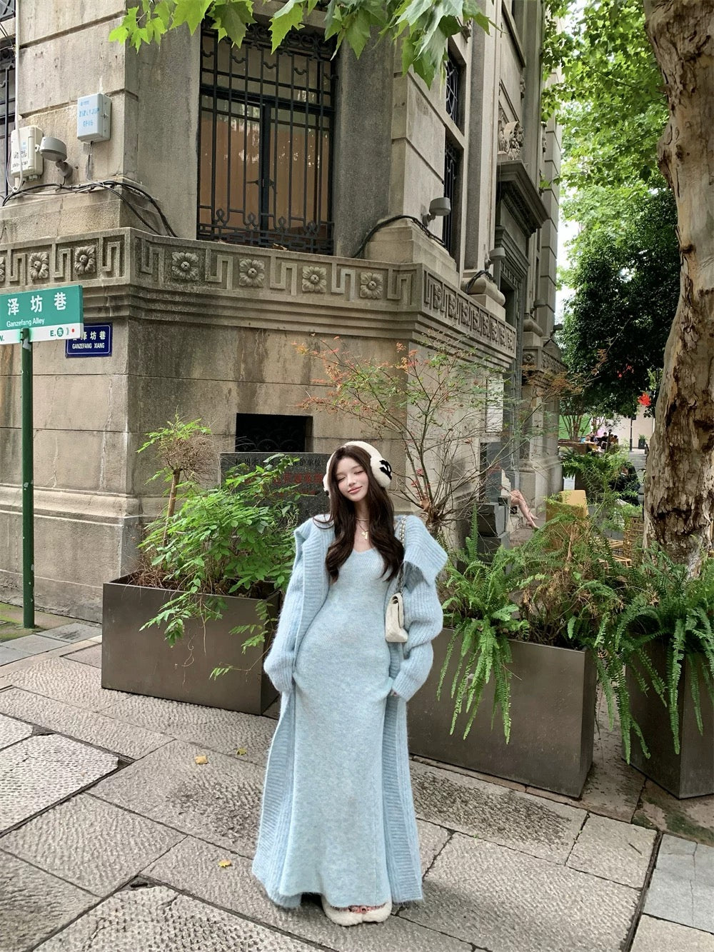 Cloudy Knit Ensemble －Blue Mist