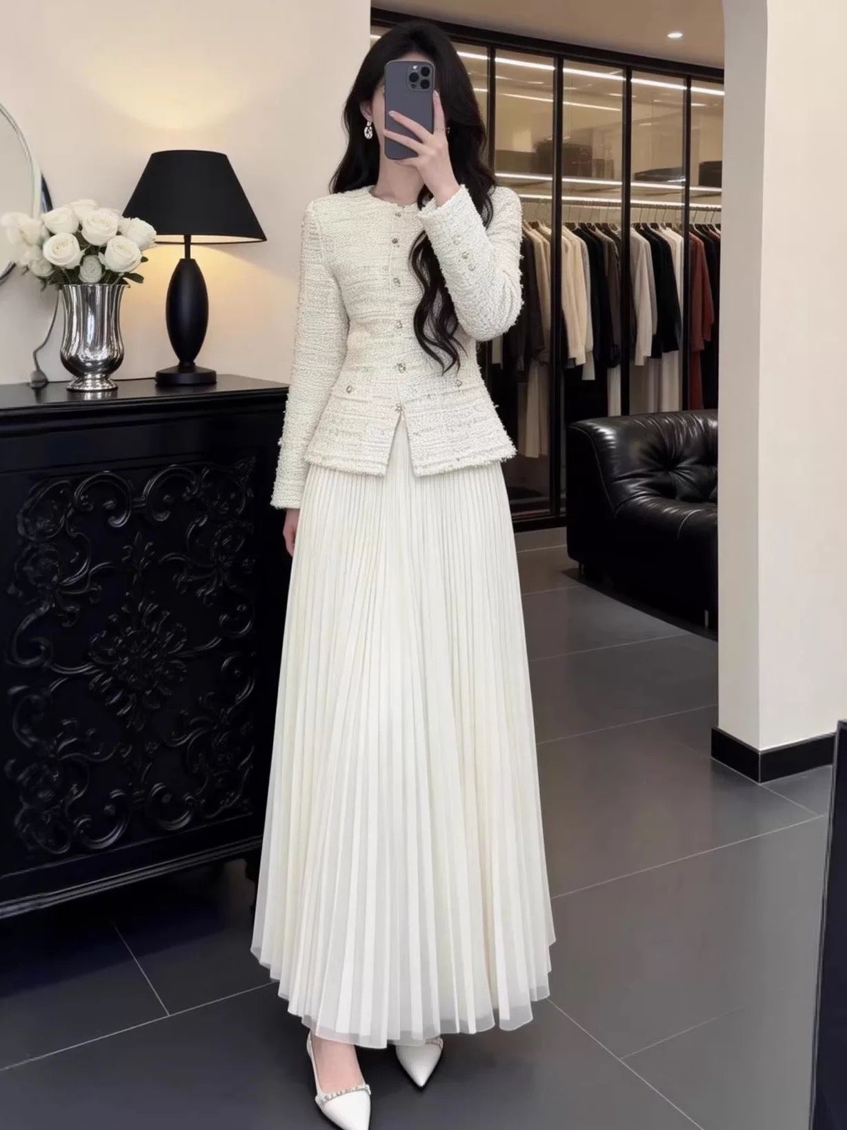 Bijou Blanche Tweed Jacket