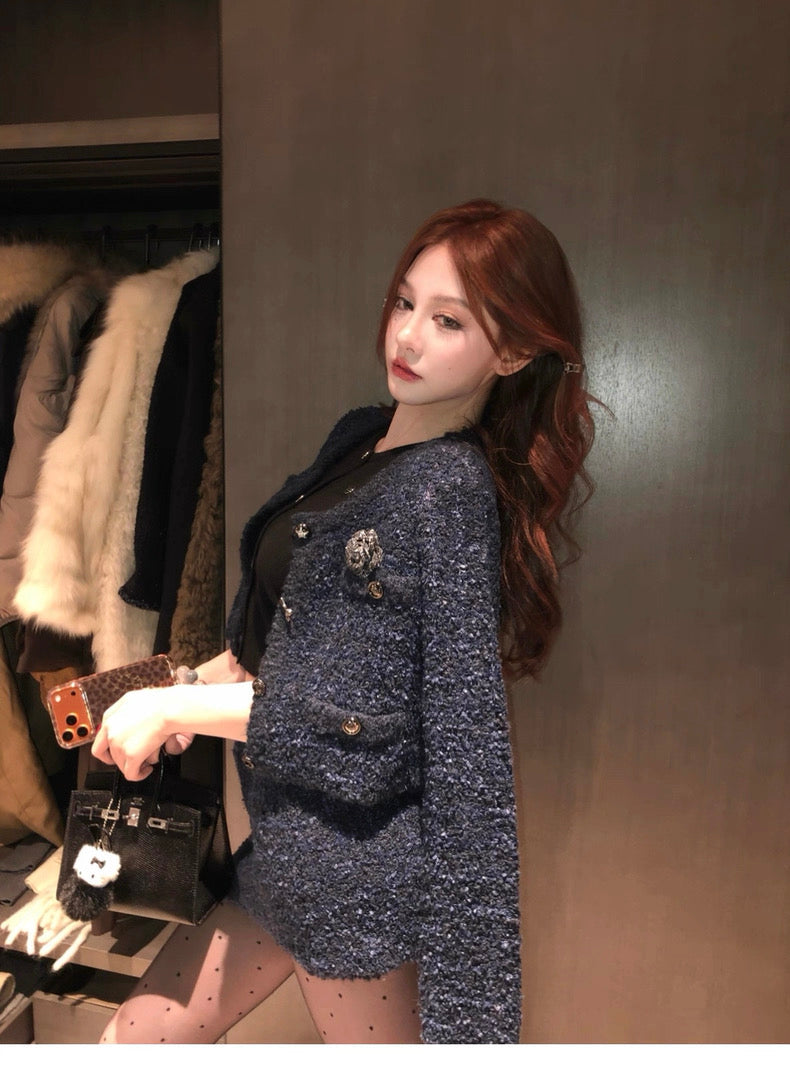 Navy Glow Tweed Set