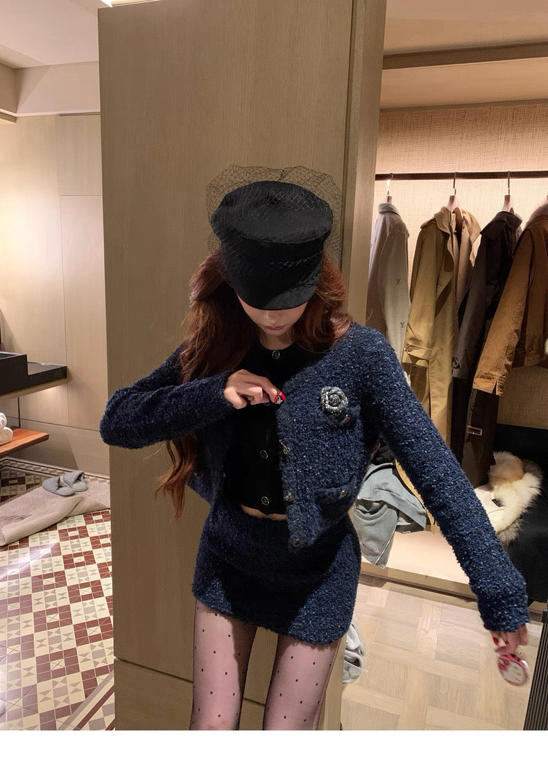 Navy Glow Tweed Set