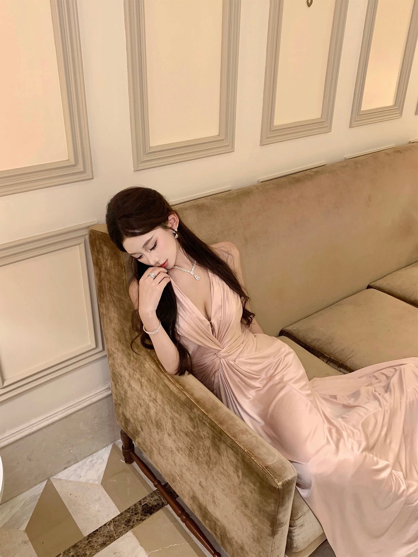 Rose Veil Back Grace Dress