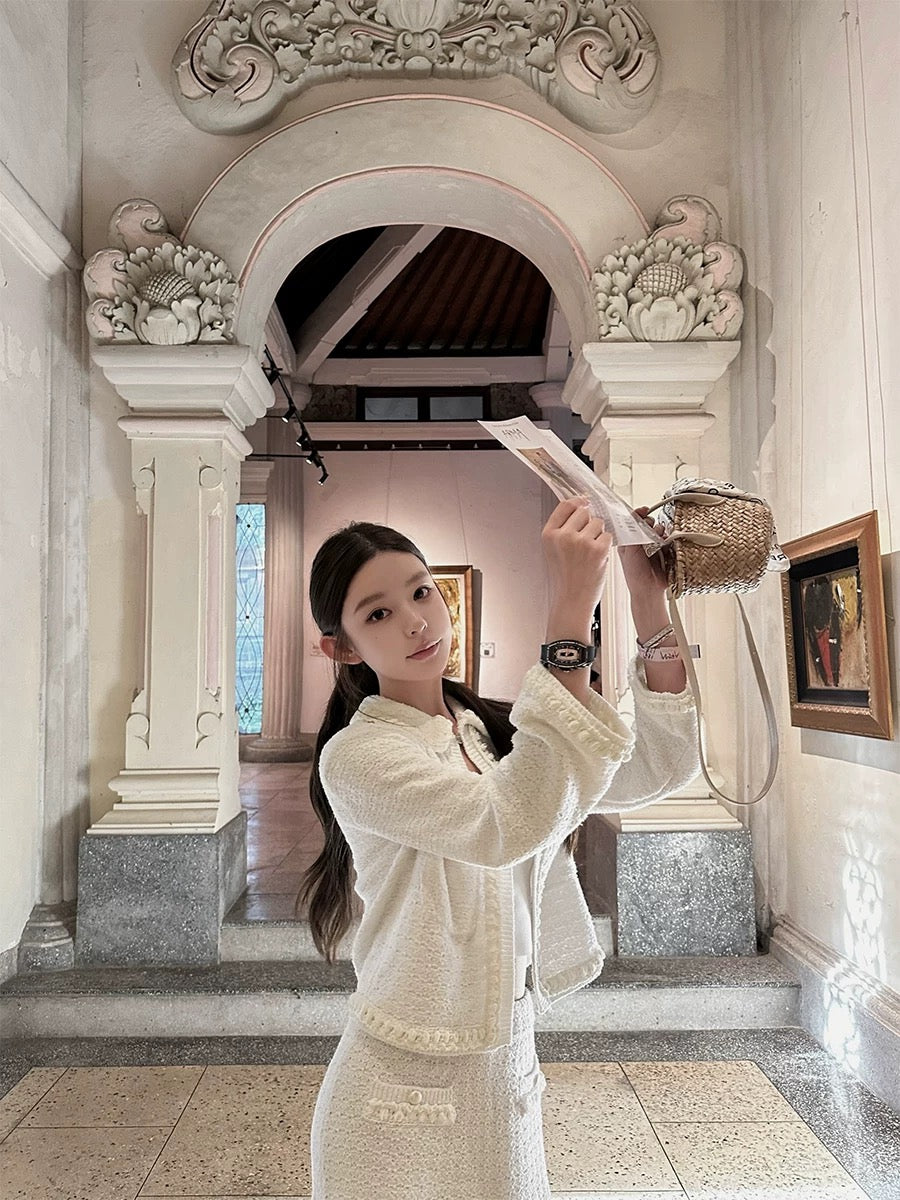 Grace White Tweed Set