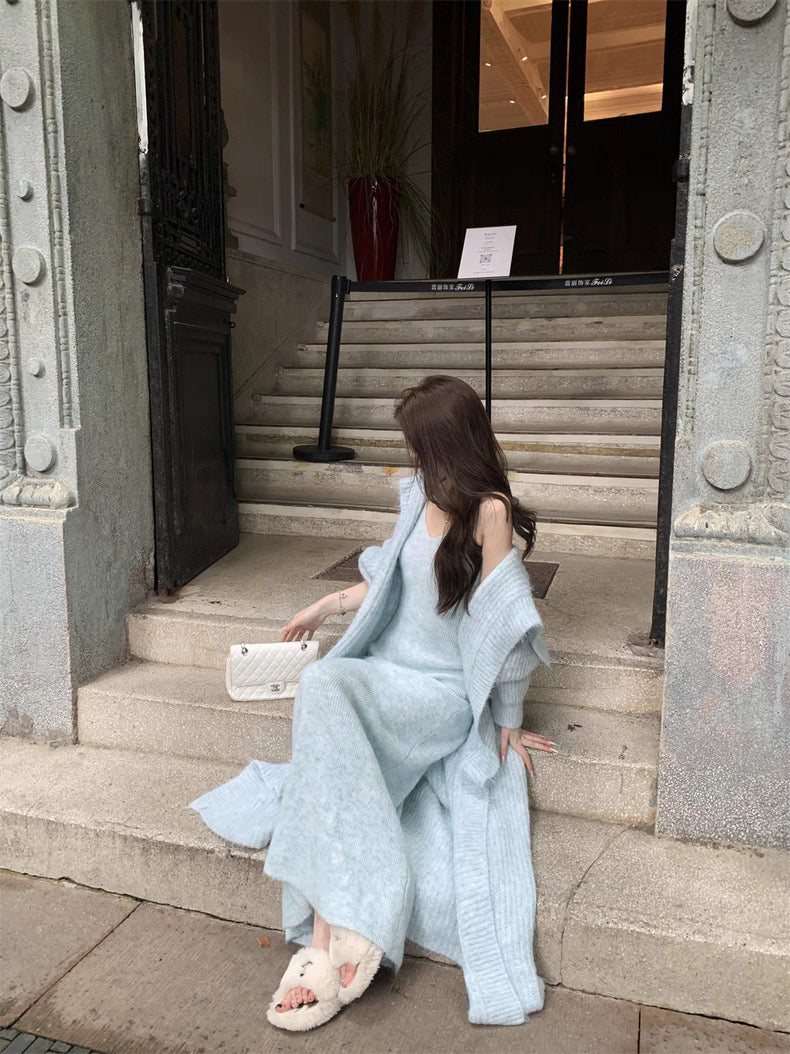 Cloudy Knit Ensemble －Blue Mist