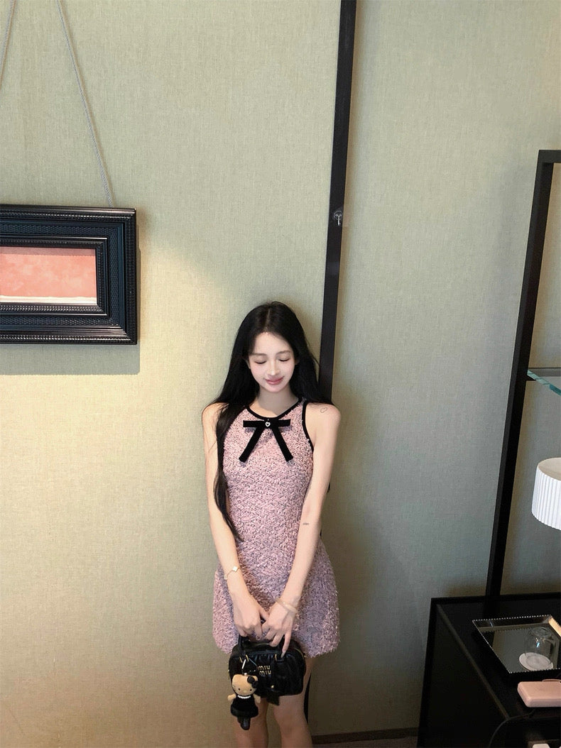 Petite Rosé Tweed Dress