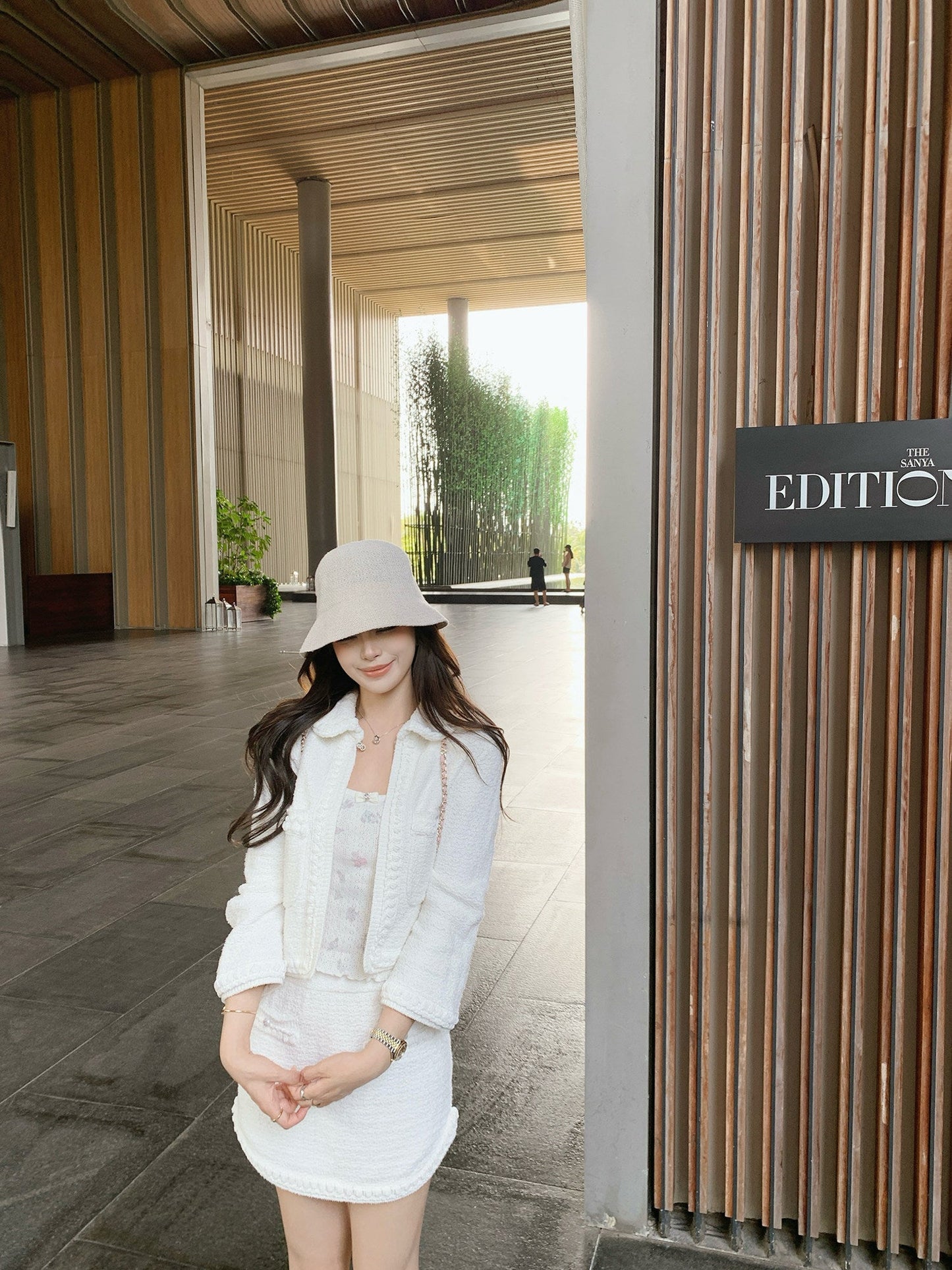 Grace White Tweed Set