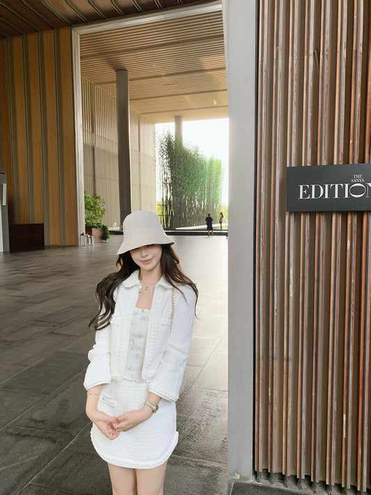 Grace White Tweed Set