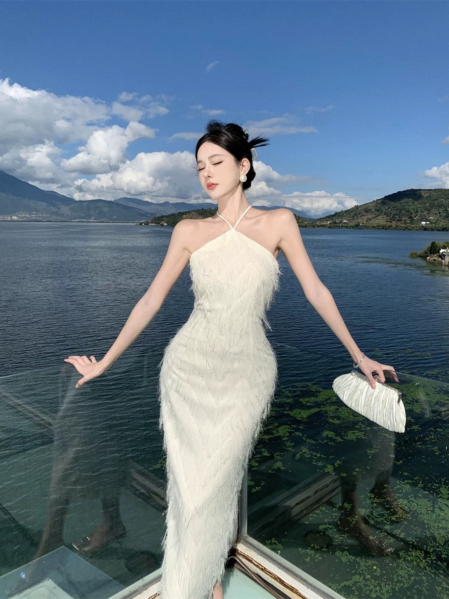 Angel Veil Halter Dress