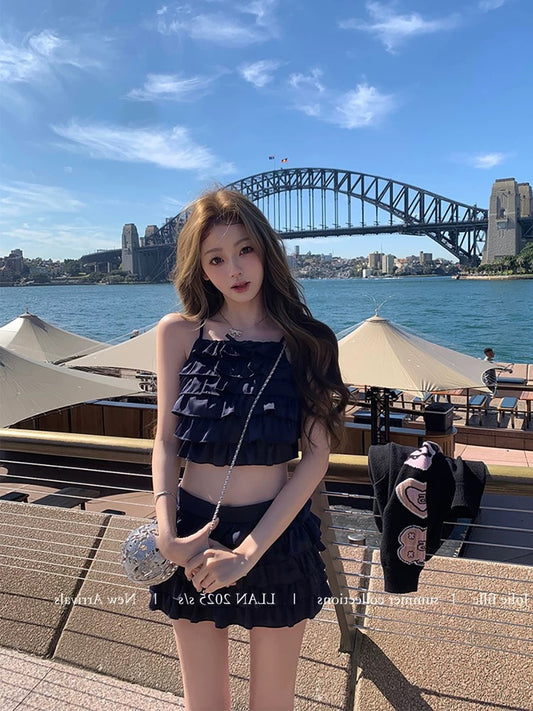 Sugar Ruffle Navy Set