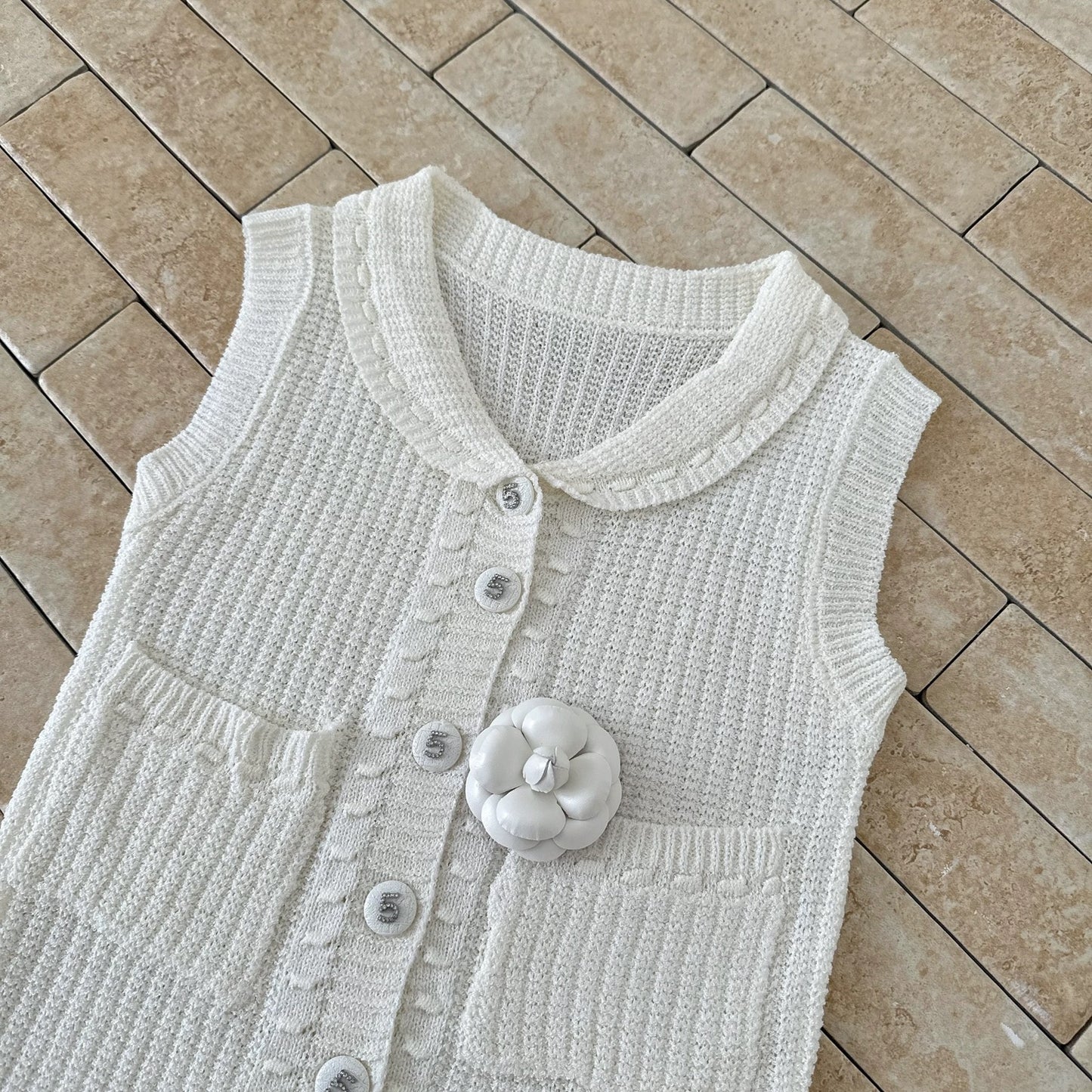 Camellia Pearl Knit Vest
