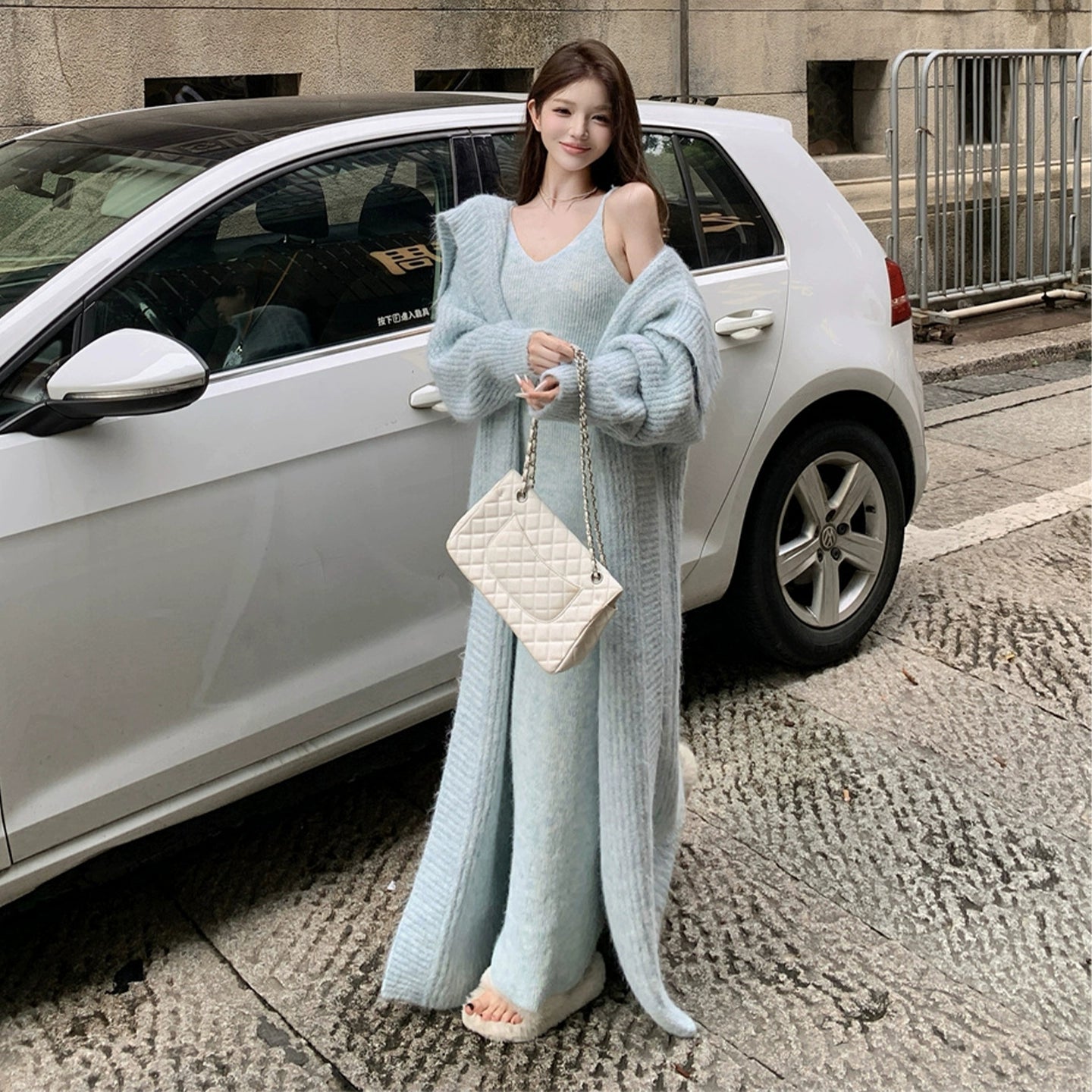 Cloudy Knit Ensemble －Blue Mist