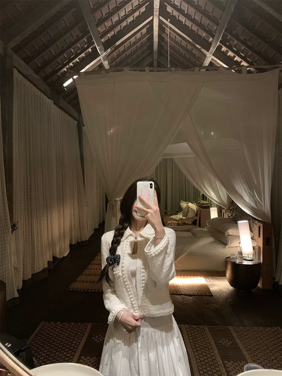 Grace White Tweed Set