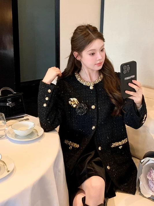 Noir Bijou Dress Coat