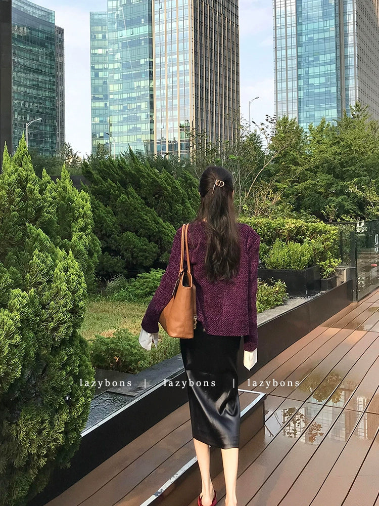 Royal Violet Tweed Jacket