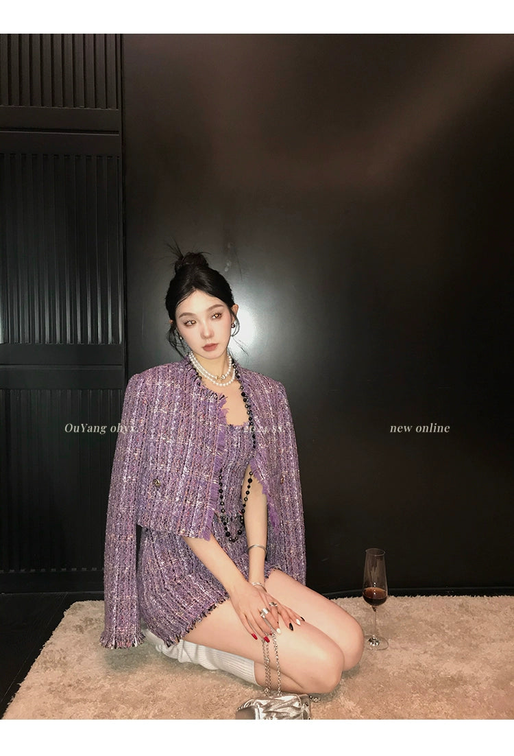 Lavish Amethyst Tweed Set