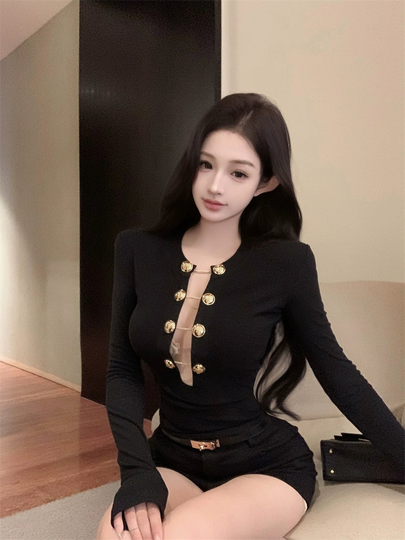 Gilded Chain Knit Top