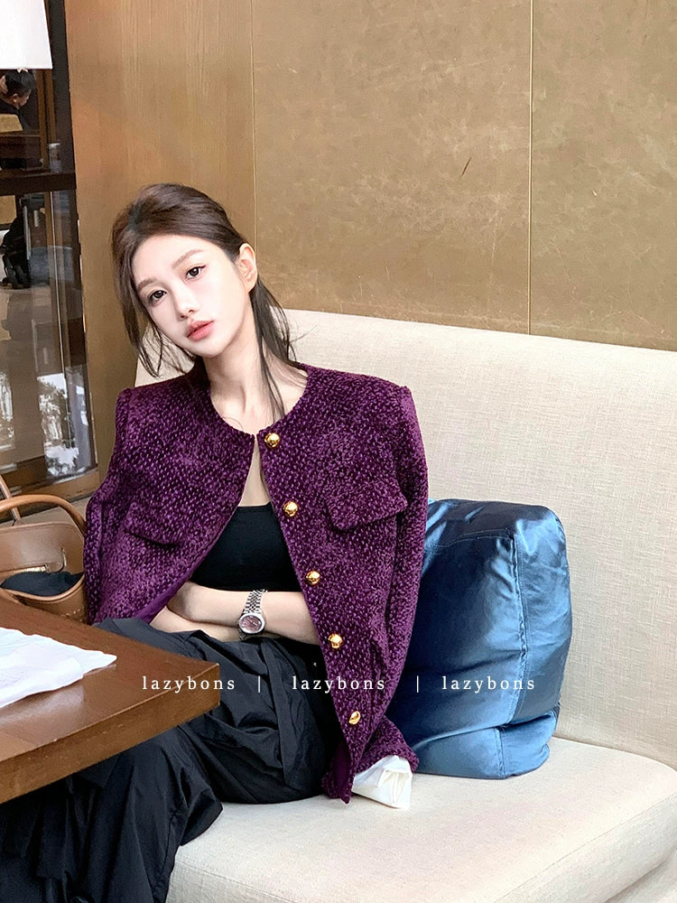 Royal Violet Tweed Jacket