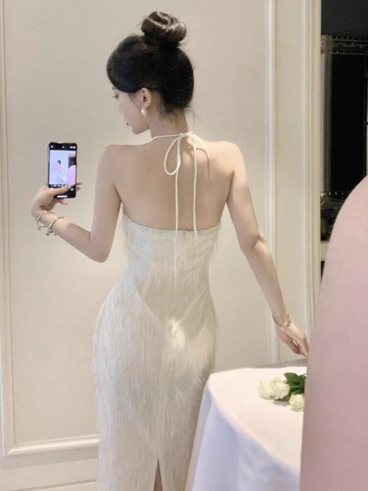 Angel Veil Halter Dress