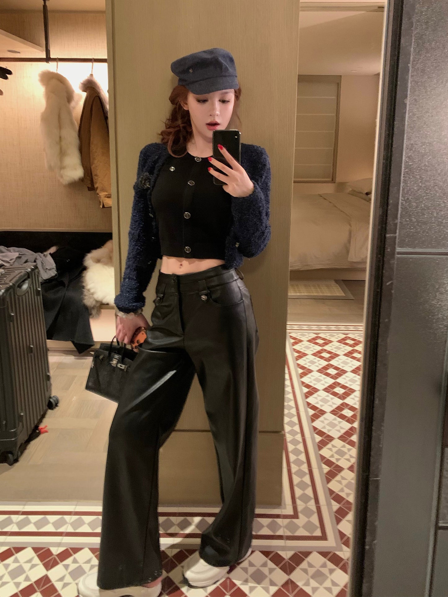 Navy Glow Tweed Set