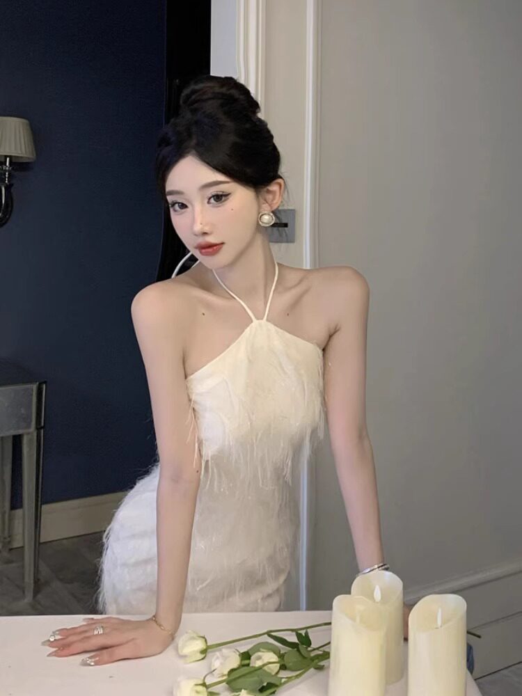 Angel Veil Halter Dress