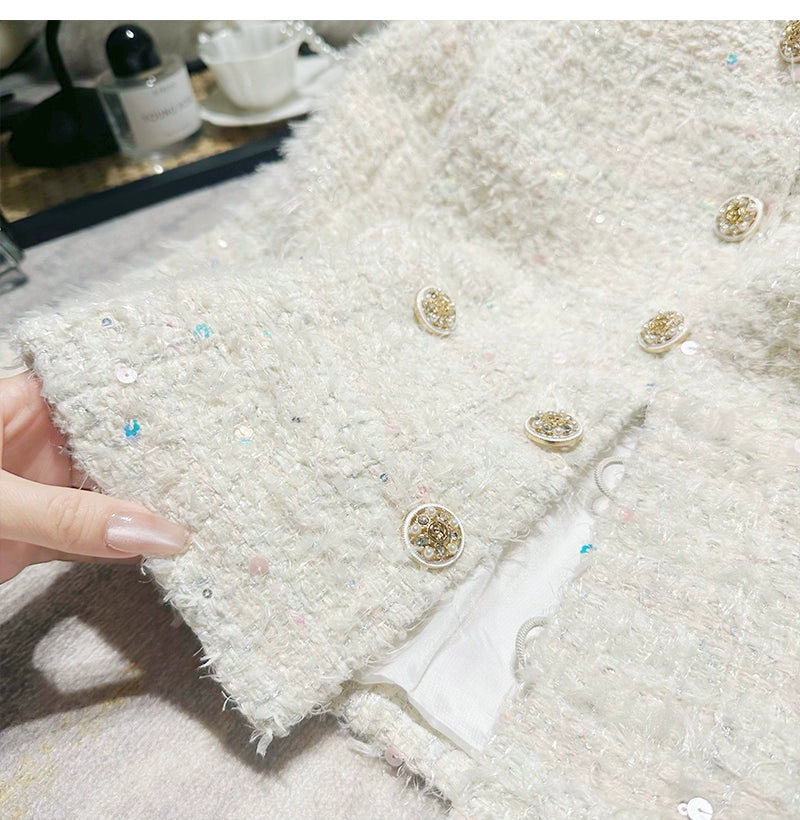 Bijou Blanche Tweed Jacket