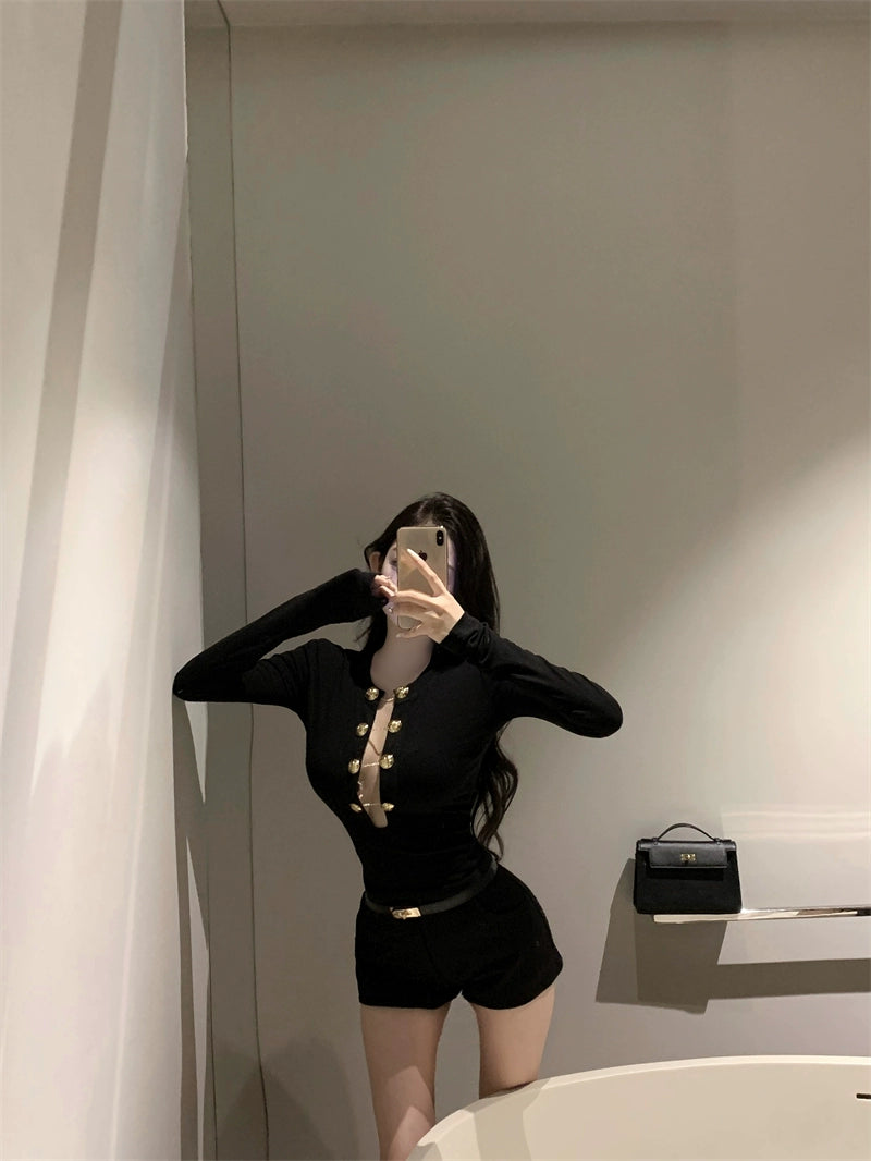 Gilded Chain Knit Top