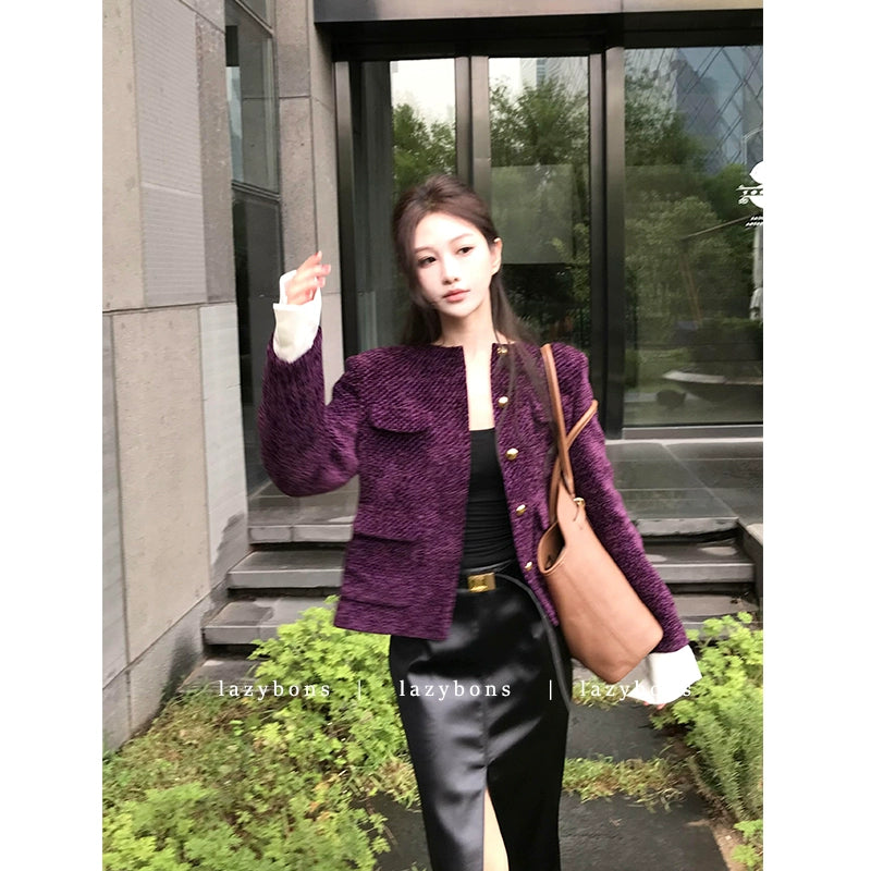 Royal Violet Tweed Jacket