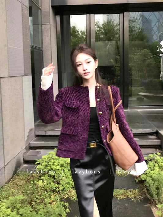 Royal Violet Tweed Jacket