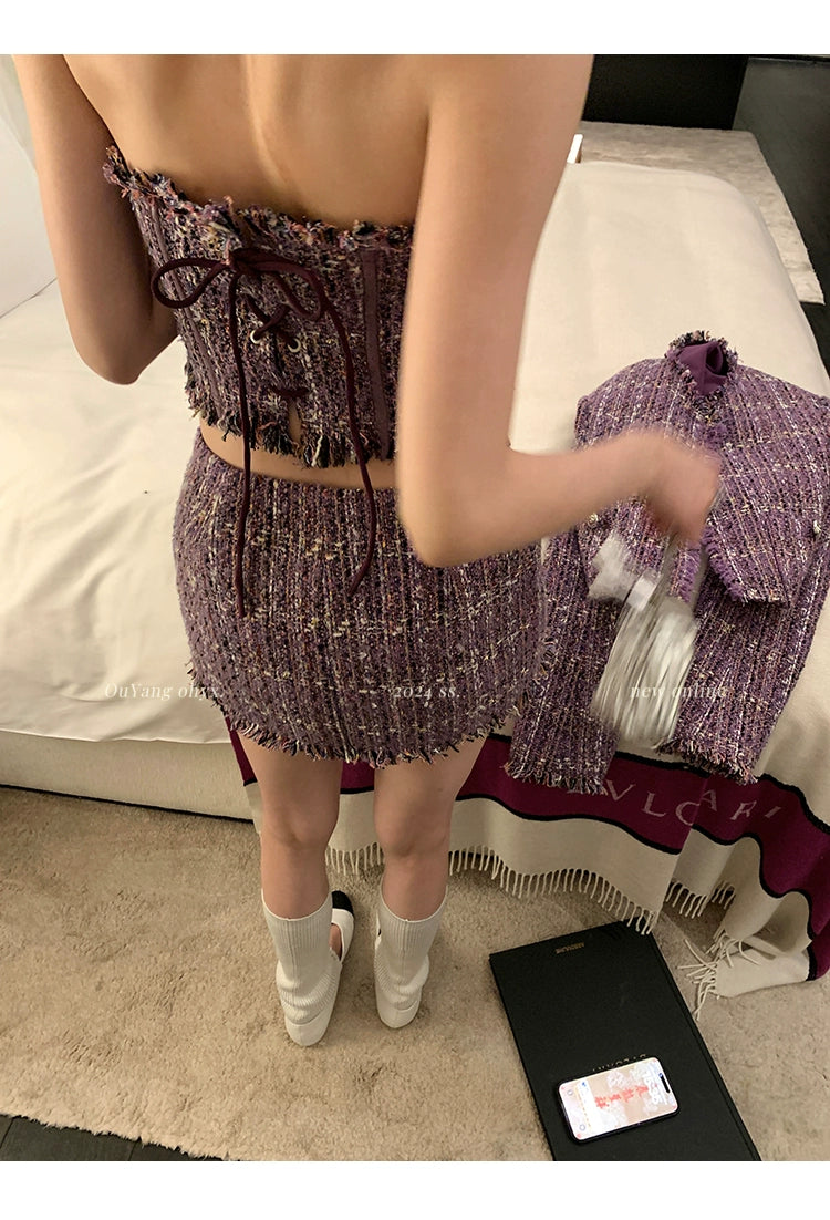 Lavish Amethyst Tweed Set