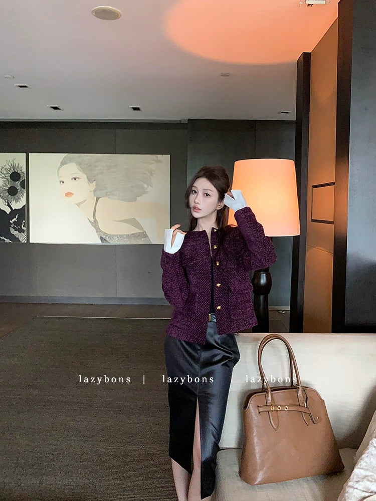 Royal Violet Tweed Jacket